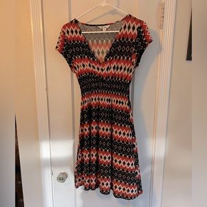 Geometric Cap-sleeved Dress